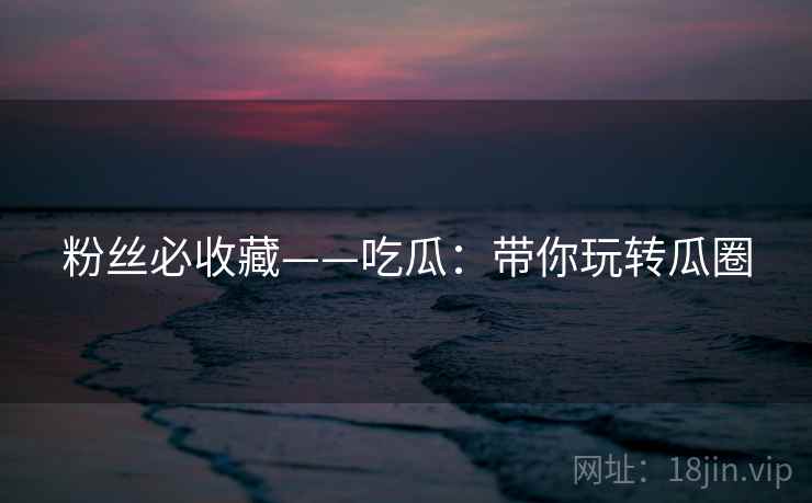 粉丝必收藏——吃瓜：带你玩转瓜圈
